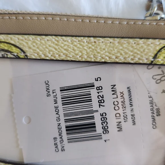 NWT Coach Mini Skinny Id Case With Lemon Print Garden Glade Multi CAR18 - Picture 3 of 4